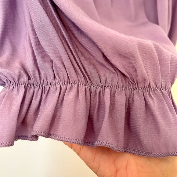 Shein Lavender Ruffle Crop Top w Elastic Size S - Picture 5 of 7